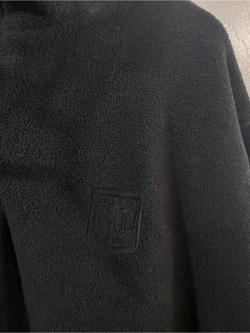 LRL WMNS S Black QuarterZip Fleece Pullover Vintage Y2K 90’s - Picture 4 of 9